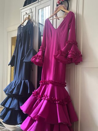 Traje flamenca Sibilina talla 36 fucsia/buganvilla