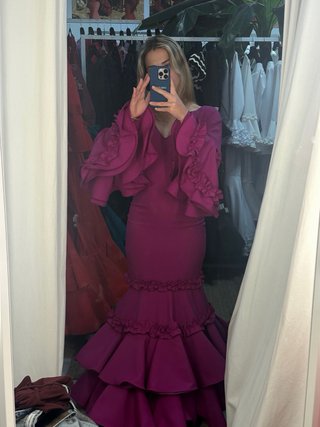 Traje flamenca Sibilina talla 36 fucsia/buganvilla