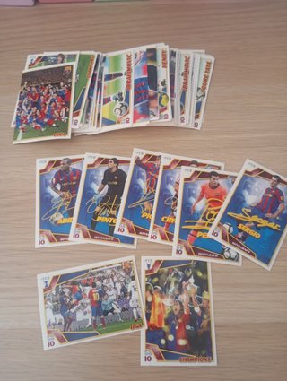 Lote 135 cromos futbol Barça de las 6 copas 09/10