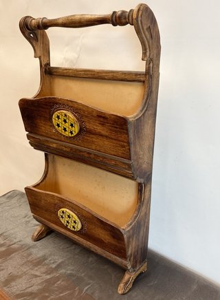 Revistero Rústico Madera Estrellas