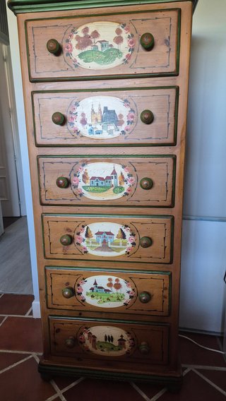 Conjunto dormitorio vintage pintado a mano