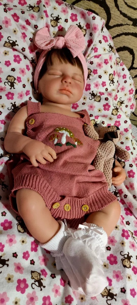 Reborn silicona con pelo injertado 49cm