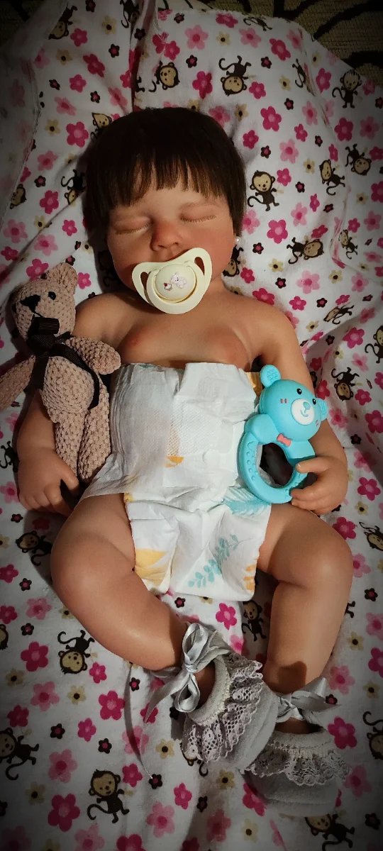 Reborn silicona con pelo injertado 49cm