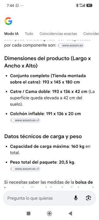 Tienda de campaña con cama elevada