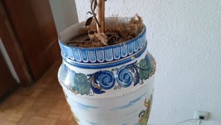 Lampada da terra in ceramica vintage