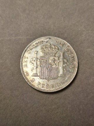 Moneda 2 Pesetas Alfonso XIII 1905 Plata