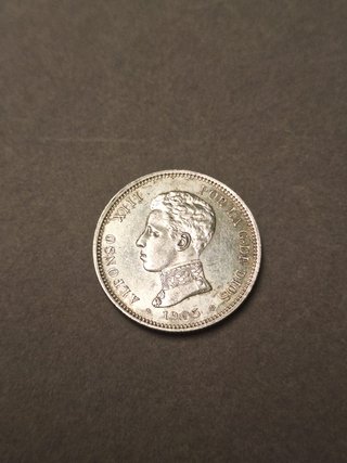 Moneda 2 Pesetas Alfonso XIII 1905 Plata