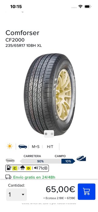 Neumático Comforser 235/65R17 108H XL