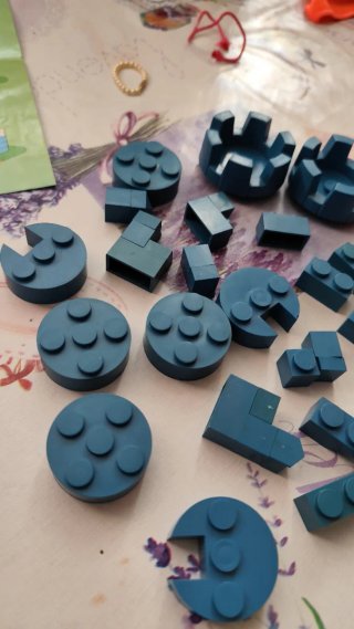 Bloques de construcción tipo Lego azul
