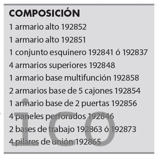 Conjunto Taller 8 Módulos S/Acero Inox Alyco 192838