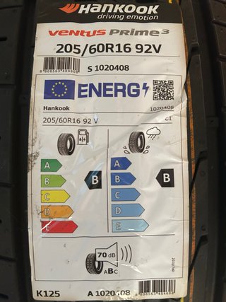 Neumático Hankook Ventus Prime 205/60R16 92V