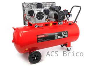 Compresor de Aire Silencioso 150L - 3,5 Hp - 2 Salidas - 09345 - Mader