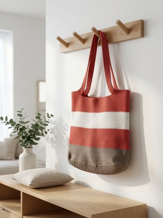Bolso Tote Crochet Boho Verano Hecho a Mano
