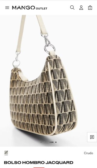 Bolso asa bandolera tejido jacquard Mango