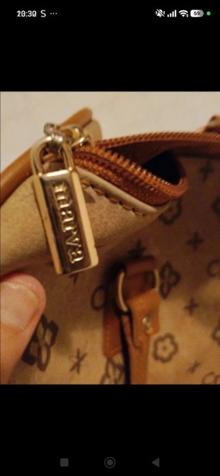 Bolso CD beige y marrón