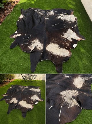 Alfombra Piel Vaca Negra y Blanca
