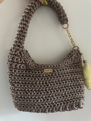 Bolso MUMBAGS tejido marrón y dorado