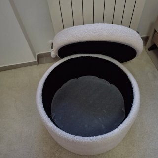 Panca pouf contenitore tessuto bouclé