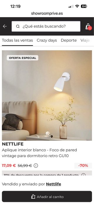 Apliques de pared blancos Nettlife