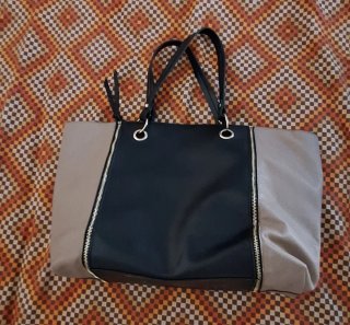 Borsa double face beige e nera