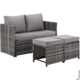 Set lounge da esterno in rattan 2 in 1 Monopoli, divano e