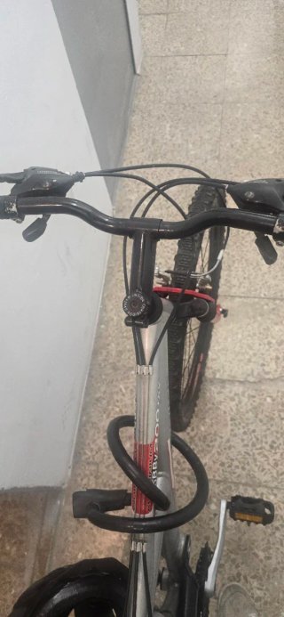 Bicicleta de montaña plateada regalo casco