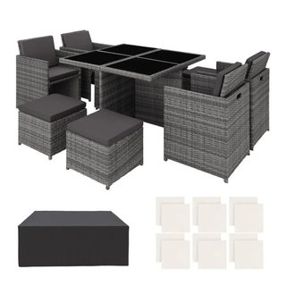 set da giardino in rattan e alluminio Manhattan · Vetro