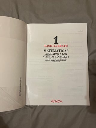 Matemáticas aplicadas a las Ciencias Sociales I...