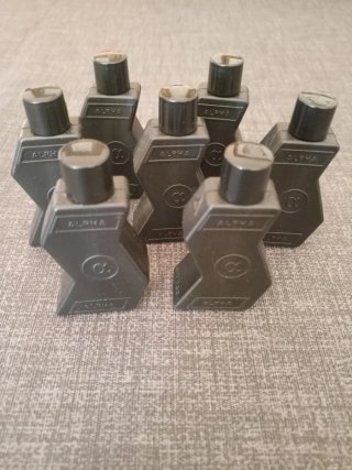7 botes tinta negra ALPHA para tampón/numerador