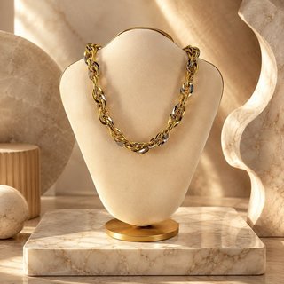 Gargantilla Oro 18k Blanco y Amarillo BIL-TRA2476