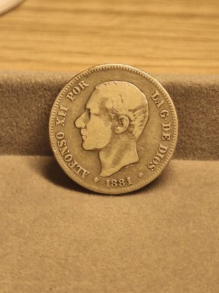 Moneda 2 Pesetas 1881 Alfonso XII Plata