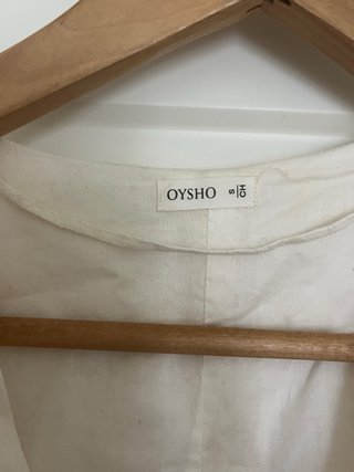 Chaleco Oysho Blanco Botones Negros