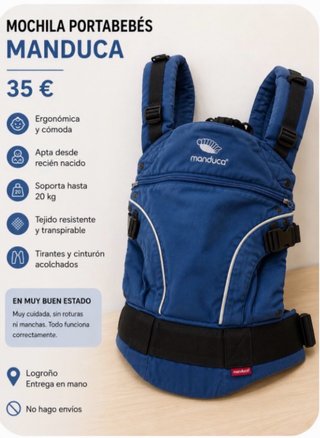 Mochila Portabebés Manduca Azul Marino