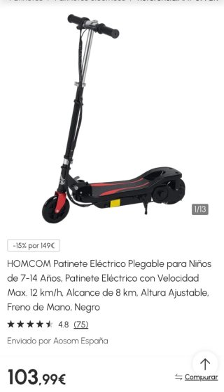 Patinete eléctrico infantil