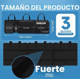 Organizador Maletero Coche 3 en 1 Negro