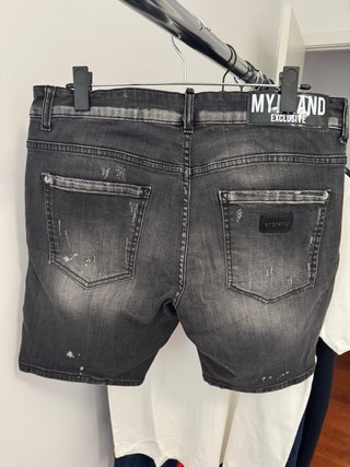 Pantalón corto vaquero hombre gris
