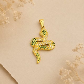 Colgante Serpiente Oro 18kl Circonita BIL-TRA2356
