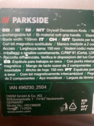 Set herramientas albañilería Parkside