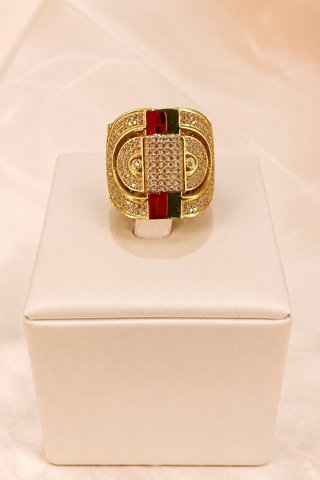 Anillo Oro 18k Circonitas Ancho BIL-TRA2218