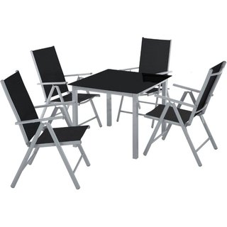 set di sedie e tavolo in alluminio 4+1 · Tessuto