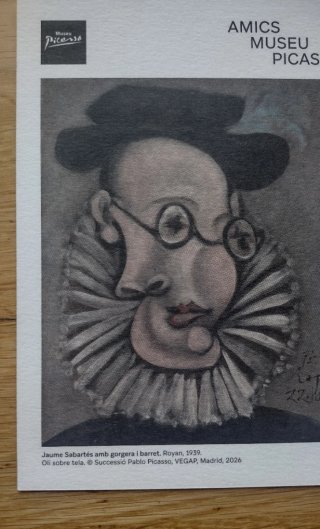 Lote 2 tarjetas tipo postal de Picasso y Miró