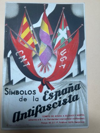 GUERRA. CIVIL. TARJETA POSTAL  CNT-UGT.  EUSKADI