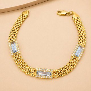 Pulsera Oro 18k Aguamarinas Diamantes BIL-TRA2389