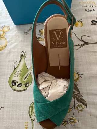 Sandalias Viguera esparto tacón alto