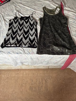 Top y Vestido Mujer Negro y Plateado