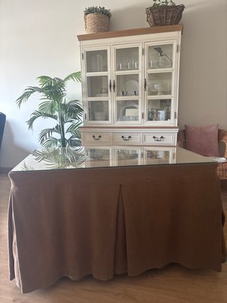 Mesa camilla con cristal