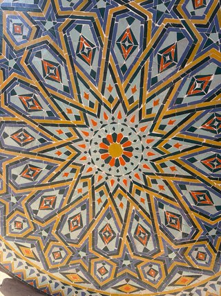 Mesa redonda cerámica mosaico Marrakech 160cm