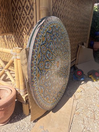 Mesa redonda cerámica mosaico Marrakech 160cm