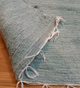 Tappeto di cotone 145 x 195, tonalità verde. Lavabile