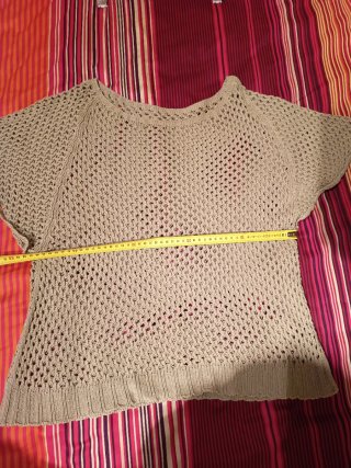 Jersey crochet beige talla única